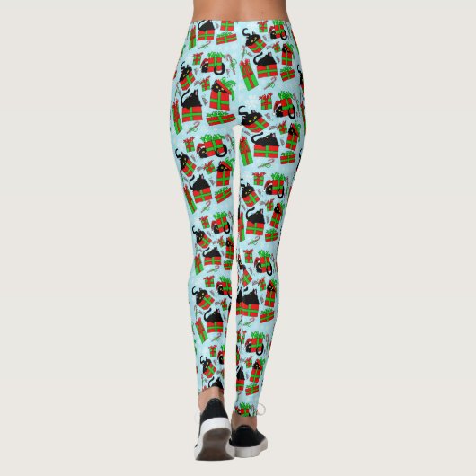 Weihnachts-Schwarze Katzen Leggings (Rückseite)