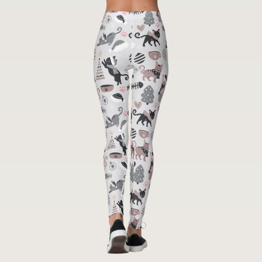 Weihnachts-Schwarze Katzen Leggings (Rückseite)