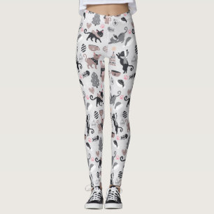 Weihnachts-Schwarze Katzen Leggings