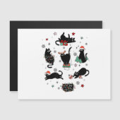 Weihnachts-Schwarze Katzen Magnetkarte (Vorne/Hinten)