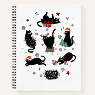 Weihnachts-Schwarze Katzen Notizblock