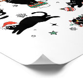 Weihnachts-Schwarze Katzen Poster (Ecke)