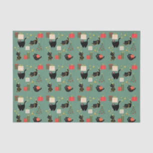 Weihnachts-Schwarze Katzen Seidenpapier