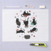 Weihnachts-Schwarze Katzen Seidenpapier (Handwerk)