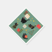 Weihnachts-Schwarze Katzen Serviette (Ecke)