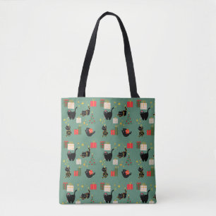 Weihnachts-Schwarze Katzen Tasche