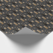 Weihnachts Schwarze Skandinavi Nahtlose Wrapping P Geschenkpapier (Ecke)