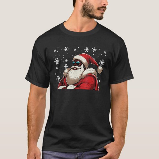 Weihnachts Schwarzer Amerikaner Weihnachtsmänner T-Shirt (Vorderseite)