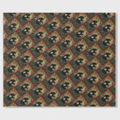 Weihnachts Schwarzer Bär Adler Geist Geschenkpapier (Flach)