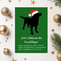 Weihnachts Schwarzer Lab Hund mit Weihnachtsmütze