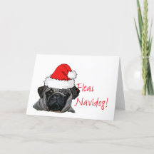 Weihnachts Schwarzer Realistischer Mops Welpenmale