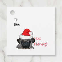 Weihnachts Schwarzer Realistischer Mops Welpenmale