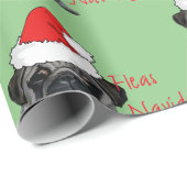 Weihnachts Schwarzer Realistischer Mops Welpenmale Geschenkpapier (Rolleneckpunkt)