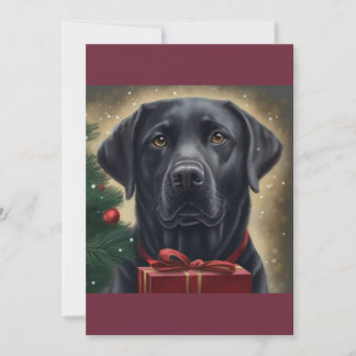 Weihnachts-Schwarzes Labrador , Hundebongs-Liebesg Feiertagskarte