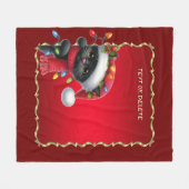Weihnachts-Schwarzkatze-Fleece-Decke Fleecedecke (Vorderseite (Horizontal))