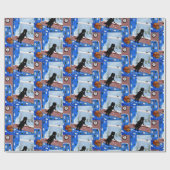 Weihnachts-Schwarzkatzen-Kunstmalerei Geschenkpapier (Flach)