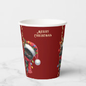 Weihnachts-Schwarzkatzenheft Pappbecher (Vorderseite)