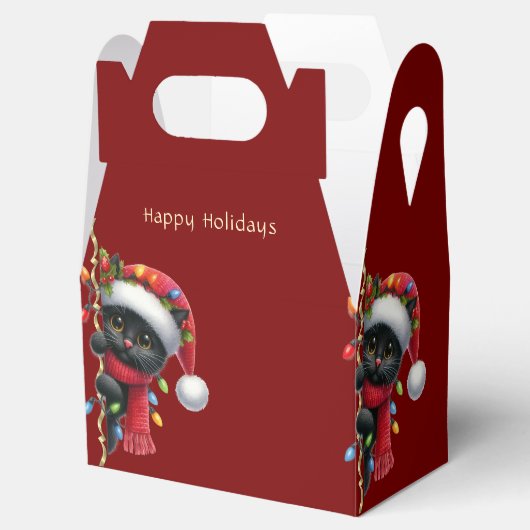Weihnachts-Schwarzkatzenurlaub-Geschenkboxen Geschenkschachtel (Geöffnet)