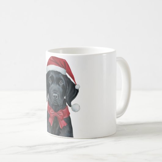 Weihnachts-Schwarzklassehund Kaffeetasse (VorderseiteRechts)