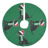 Weihnachts-Schwarzklassehund Leinenimitat Weihnachtsbaumdecke (Vorderseite)