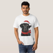 Weihnachts-Schwarzklassehund T-Shirt (Vorne ganz)