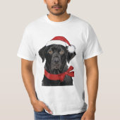 Weihnachts-Schwarzklassehund T-Shirt (Vorderseite)