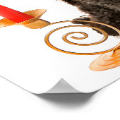 Weihnachts-Schwarzspielzeug-Poodle-Hund als Rentie Poster (Ecke)