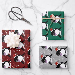 Weihnachts-Schwertwal  Geschenkpapier Set