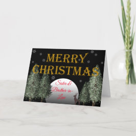 Weihnachts-Schwester Husband Moonlit Deer Traditio Feiertagskarte