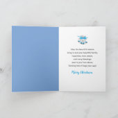 Weihnachts Schwester und Familie Silver Blue Bells Karte (Innenseite)