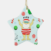 Weihnachts-Schwimmen Keramik Ornament (Rechts)