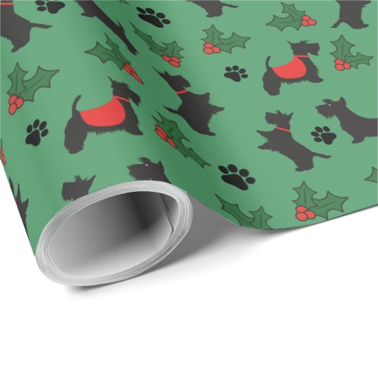 Weihnachts-Scottie Geschenk Wrapping Papier Dog Wr Geschenkpapier (Rolleneckpunkt)