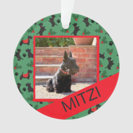 Weihnachts-Scottie-Hund-Feiertags-Foto-Ornament Ornament