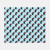 Weihnachts Scottie Hunde Muster Fleecedecke (Vorderseite (Horizontal))