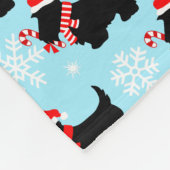 Weihnachts Scottie Hunde Muster Fleecedecke (Ecke)