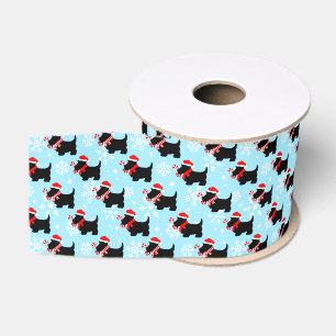 Weihnachts-Scottie-Hunde-Muster Ripsband