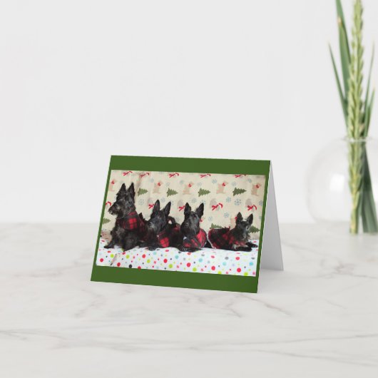 Weihnachts Scotties Karte (Vorderseite)