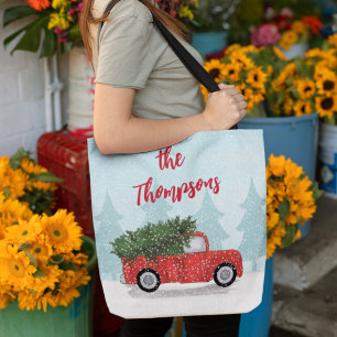 Weihnachts Script Custom Red Truck Tasche