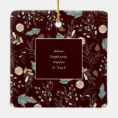 Weihnachts-Script-Foto Boho Greenery Weihnachten Keramikornament (Rückseite)
