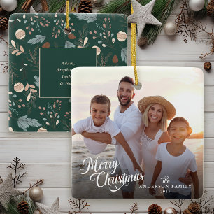 Weihnachts-Script Foto Boho Grün Weihnachten Keramikornament