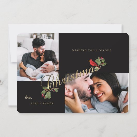Weihnachts-Script-Foto Einladung (Vorderseite)