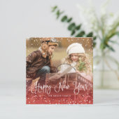 Weihnachts-Script-Foto Square Feiertagskarte (Stehend Vorderseite)