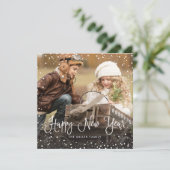 Weihnachts-Script-Foto Square Feiertagskarte (Stehend Vorderseite)