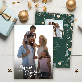 Weihnachts-Script Vollständiges Foto Boho Greeneri Feiertagskarte