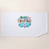 Weihnachts-Scrub Frohe Weihnachten Weihnachten Wei Strandtuch (Vorderseite)