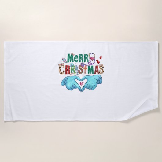 Weihnachts-Scrub Frohe Weihnachten Weihnachten Wei Strandtuch (Vorderseite)