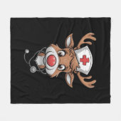 Weihnachts-Scrub Top Rentier Gummihandschuhe Krank Fleecedecke (Vorderseite (Horizontal))