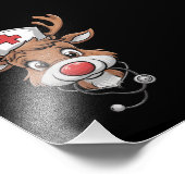 Weihnachts-Scrub Top Rentier Gummihandschuhe Krank Fotodruck (Ecke)