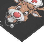 Weihnachts-Scrub Top Rentier Gummihandschuhe Krank Kurzer Tischläufer (Ecke)