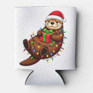 : Weihnachts-Sea-Otter Enhydra Lutris Santa Hut   Dosenkühler